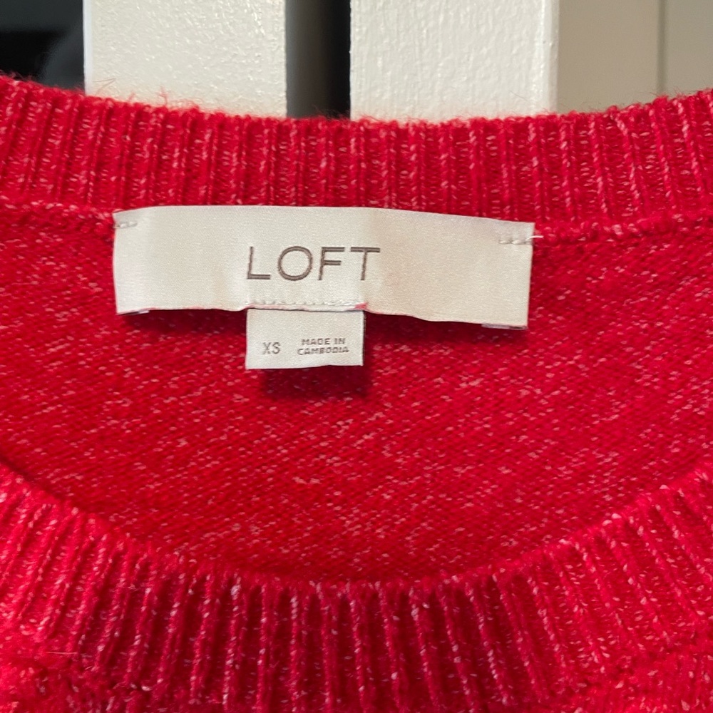 Loft Red Heart Pattern Sweater - image 2